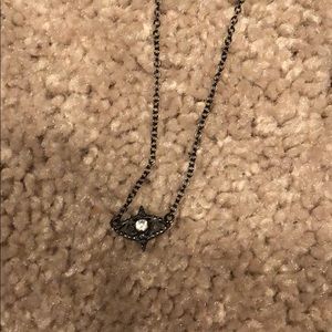 Kendra Scott gunmetal evil eye necklace